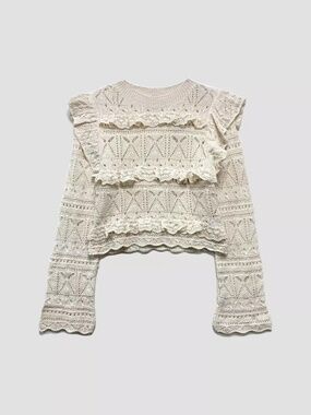Zara Beige Crochet Sweater